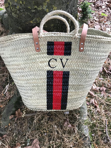 X04 : initials (2 letters) + stripe pattern 2 (bag not included)